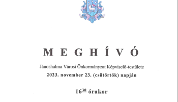 Meghívó közmeghallgatásra 2023. november 23. Csütörtök